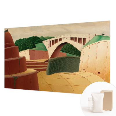 Papier peint panoramique moderne avec un motif de paysage paisible