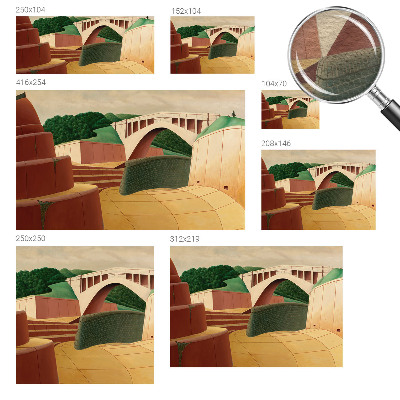 Papier peint panoramique moderne avec un motif de paysage paisible