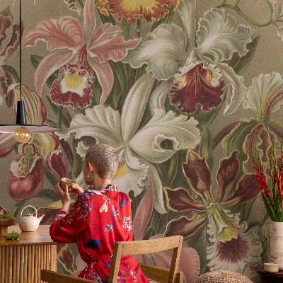 Papier peint panoramique de haute qualité zéphyr floral apportant une élégance florale