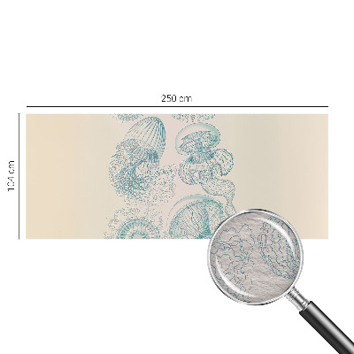 Papier peint panoramique facile à poser avec un motif de méduses marines