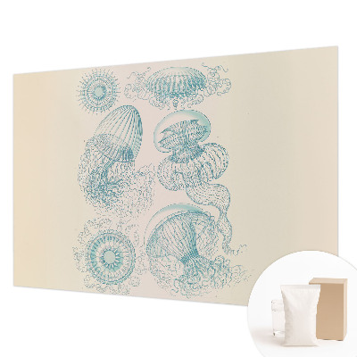 Papier peint panoramique facile à poser avec un motif de méduses marines