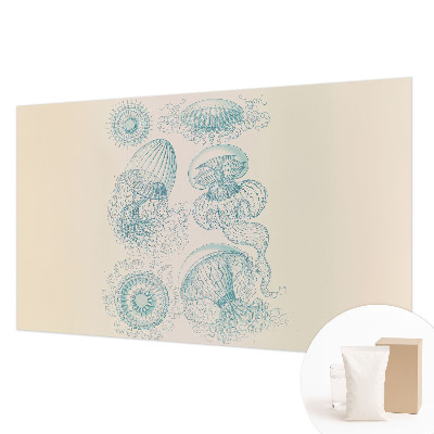 Papier peint panoramique facile à poser avec un motif de méduses marines