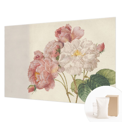 Tapisserie murale avec motif de roses romantiques