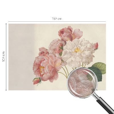 Tapisserie murale avec motif de roses romantiques