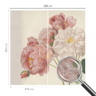 Tapisserie murale avec motif de roses romantiques