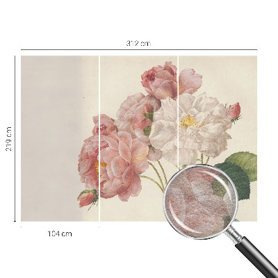 Tapisserie murale avec motif de roses romantiques