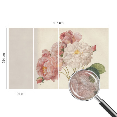 Tapisserie murale avec motif de roses romantiques