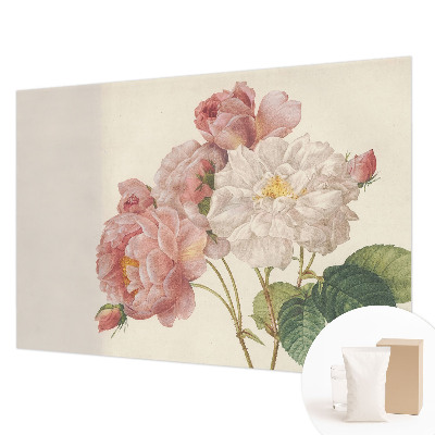Tapisserie murale avec motif de roses romantiques