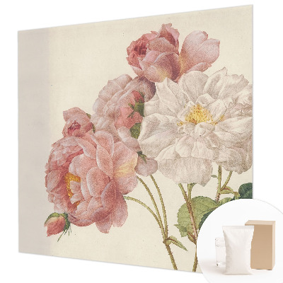 Tapisserie murale avec motif de roses romantiques