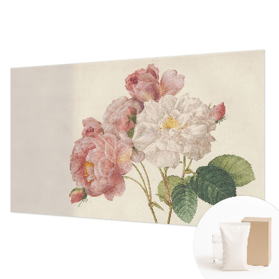 Tapisserie murale avec motif de roses romantiques