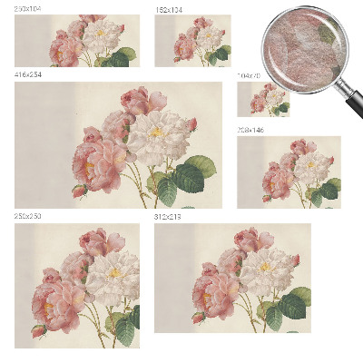 Tapisserie murale avec motif de roses romantiques