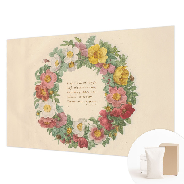 Décoration murale panoramique intissé avec un motif de couronne florale