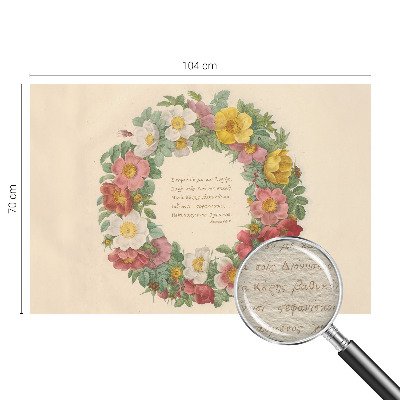 Décoration murale panoramique intissé avec un motif de couronne florale