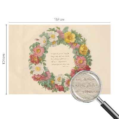 Décoration murale panoramique intissé avec un motif de couronne florale