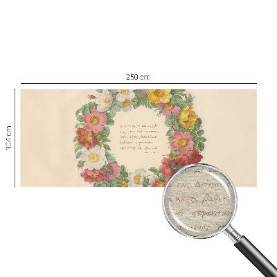 Décoration murale panoramique intissé avec un motif de couronne florale