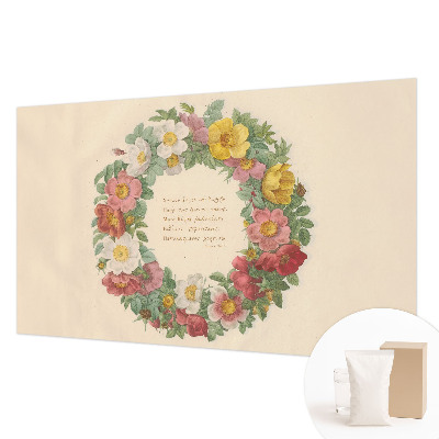Décoration murale panoramique intissé avec un motif de couronne florale