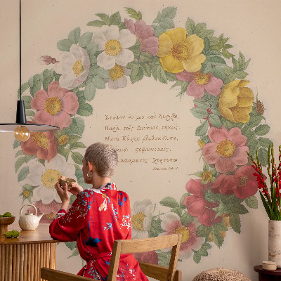 Décoration murale panoramique intissé Kvetinový veniec