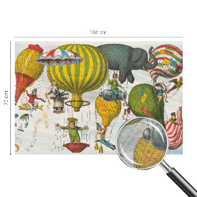 Papier peint panoramique avec motif de montgolfières