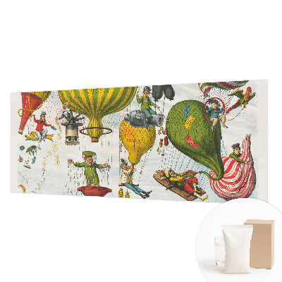 Papier peint panoramique avec motif de montgolfières