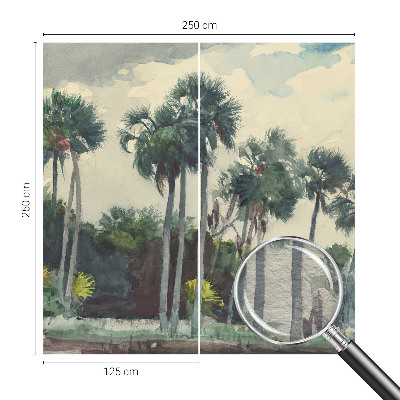 Papier peint panoramique intissé Exotické palmy