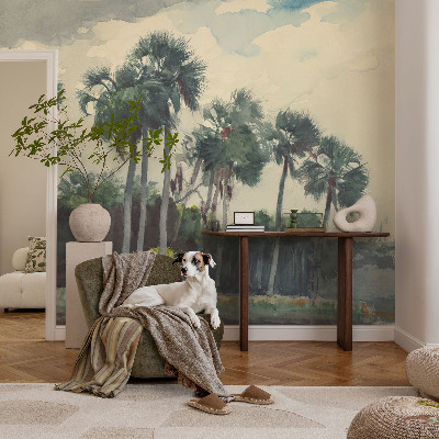 Papier peint panoramique intissé Exotické palmy