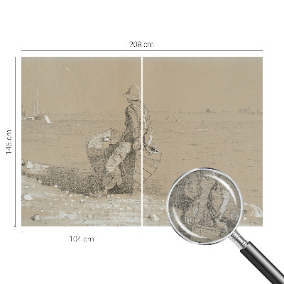 Tapisserie panoramique avec une scène nostalgique