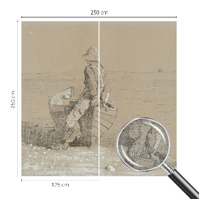 Tapisserie panoramique avec une scène nostalgique