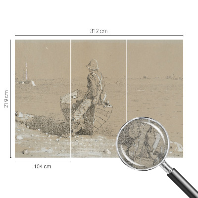 Tapisserie panoramique avec une scène nostalgique