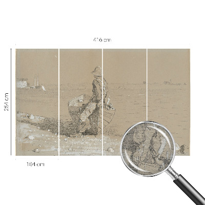 Tapisserie panoramique avec une scène nostalgique