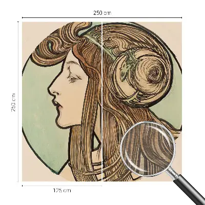 Papier peint intissé imprimé Portrait Art Nouveau