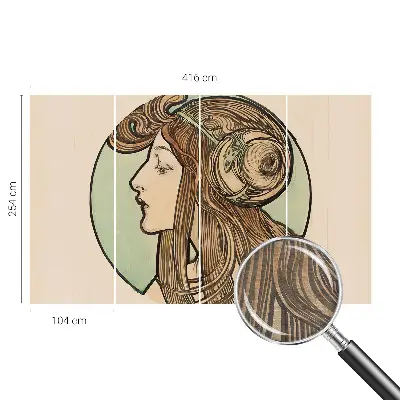 Papier peint intissé imprimé Portrait Art Nouveau