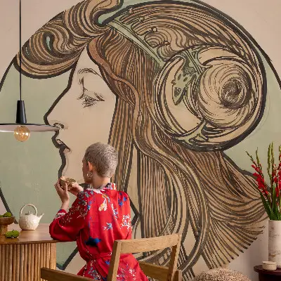 Papier peint intissé imprimé Portrait Art Nouveau