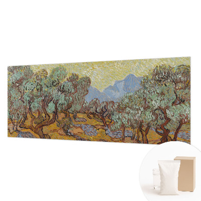 Papier peint panoramique moderne avec motif d'oliviers