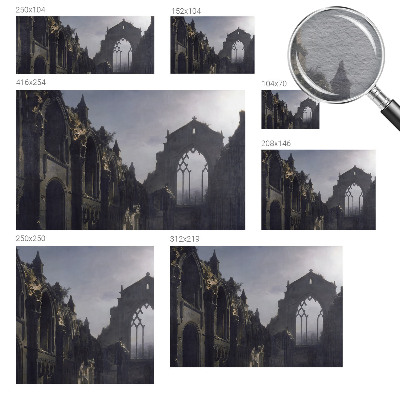 Papier peint photographique salon avec un motif de ruines gothiques