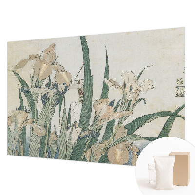 Papier peint salon moderne à motif de jolis iris