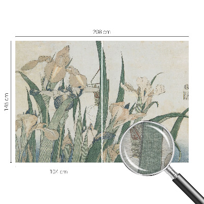 Papier peint salon moderne à motif de jolis iris