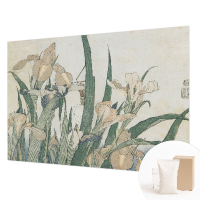 Papier peint salon moderne à motif de jolis iris