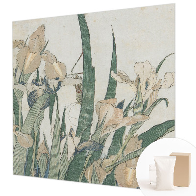 Papier peint salon moderne à motif de jolis iris