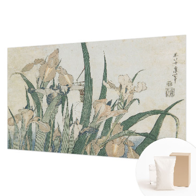 Papier peint salon moderne à motif de jolis iris