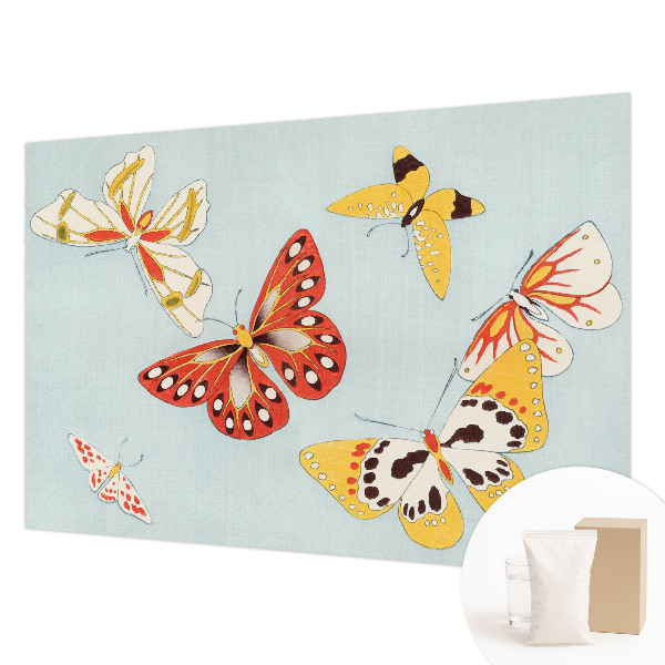 Tapisserie panoramique avec un motif de papillons artistiques