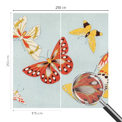 Tapisserie panoramique avec un motif de papillons artistiques