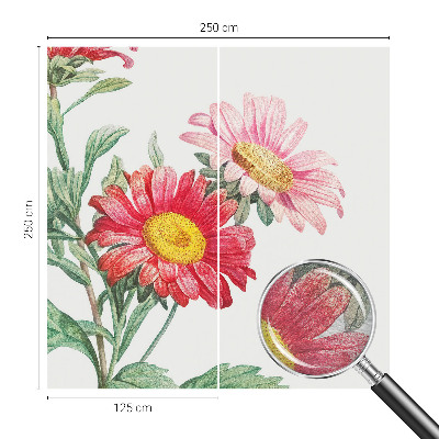 Papier peint panoramique à motif de fines fleurs