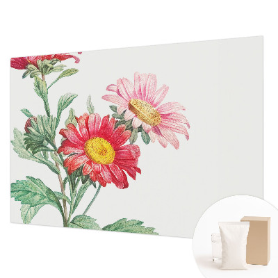 Papier peint panoramique à motif de fines fleurs