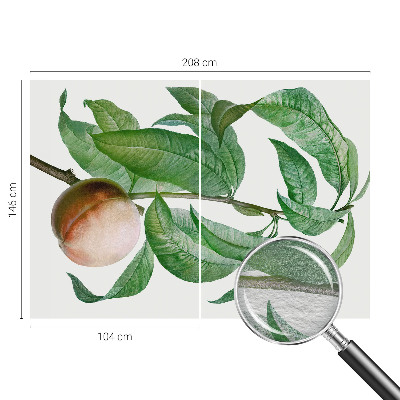 Papier peint panoramique sur mesure avec un motif de pêche mûre