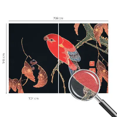 Papier peint photo avec un motif d'oiseau exotique