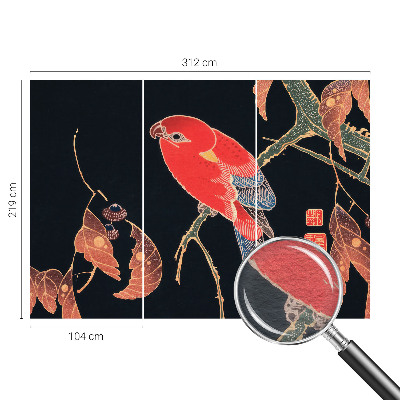 Papier peint photo avec un motif d'oiseau exotique