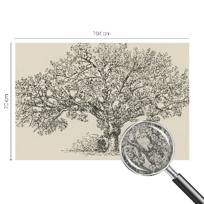 Papier peint salon moderne avec une illustration d'arbre