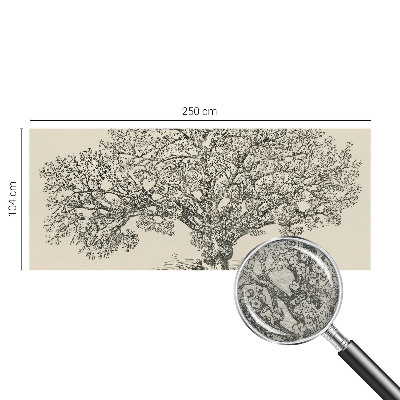 Papier peint salon moderne avec une illustration d'arbre