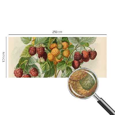 Poster mural panoramique avec un motif de framboises classiques