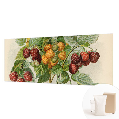 Poster mural panoramique avec un motif de framboises classiques